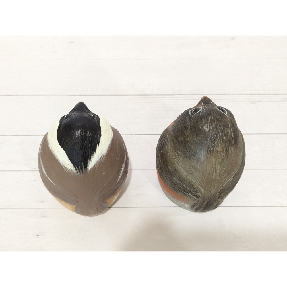Rolly Polly Robin Chickadee Bird Resin Statue Figure 3.5" Hand Painted Heavy - Picture 9 of 16
